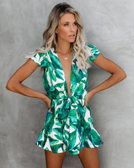 Palm Island Ruffle Tie Romper Ins Street