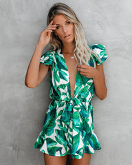 Palm Island Ruffle Tie Romper Ins Street