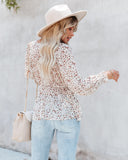 Palm Wells Floral Tie Front Peplum Blouse Ins Street