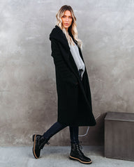 Park City Pocketed Hooded Coatigan - Black Ins Street