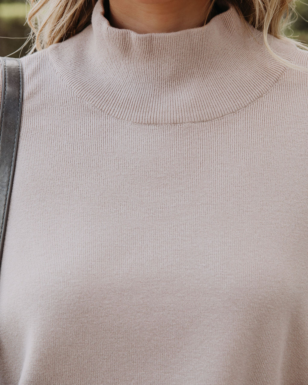 Parkin Mock Neck Knit Sweater - Taupe Ins Street