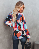 Parson Abstract Print Blouse Ins Street