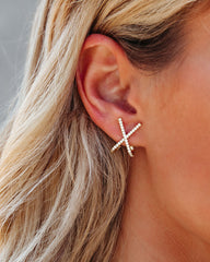 Pave Criss Cross Studs Ins Street