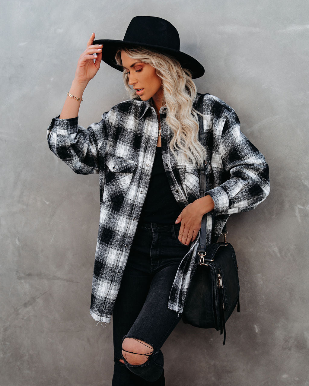 Paxon Plaid Button Down Shacket Ins Street