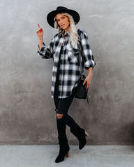 Paxon Plaid Button Down Shacket Ins Street