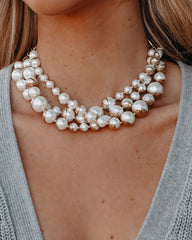 Pearl Cluster Necklace Ins Street