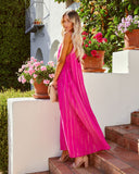Percy Woven Shimmer Maxi Dress - Hot Pink Ins Street