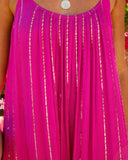 Percy Woven Shimmer Maxi Dress - Hot Pink Ins Street