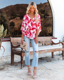 Perfect Poetry Floral Peplum Blouse Ins Street