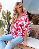 Perfect Poetry Floral Peplum Blouse Ins Street