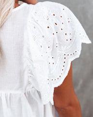 Persephone Cotton Eyelet Babydoll Top ON T-001