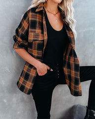 Petaluma Cotton Blend Plaid Button Down Top ACOA-001