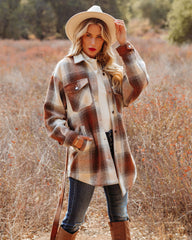 Pike Pocketed Belted Plaid Shacket - Camel - FINAL SALE Ins Street