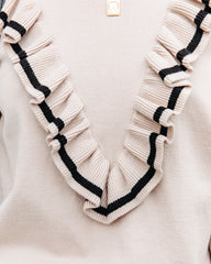 Playfully Yours Ruffle Knit Sweater - Cream Ins Street