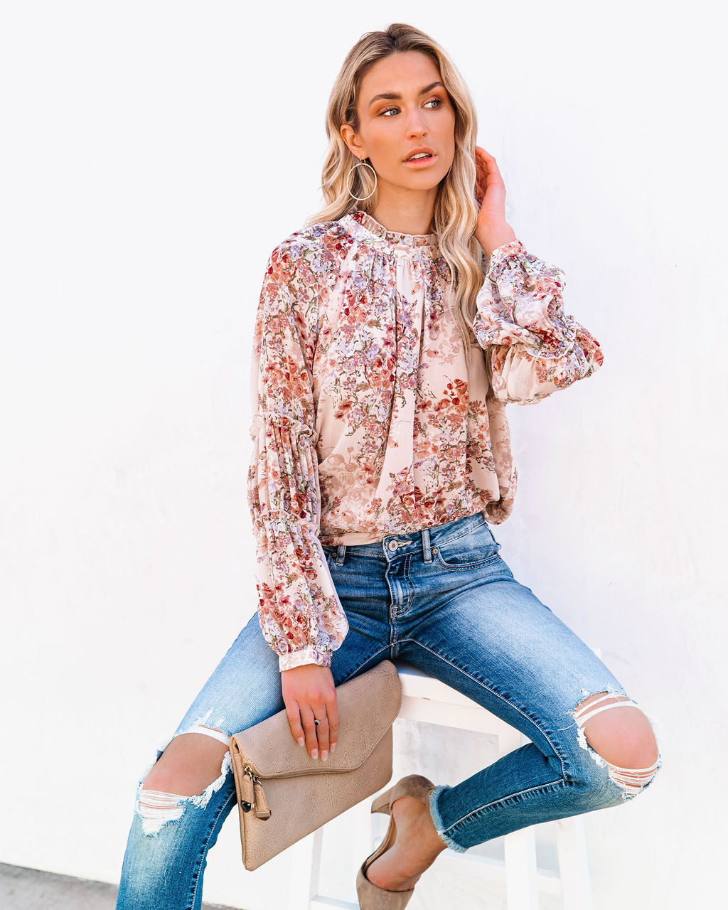 Plenty Of Love Floral Ruffle Sleeve Blouse - FINAL SALE Ins Street