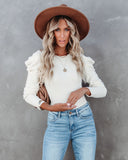Poetry In The Air Puff Sleeve Knit Sweater - Ivory - FINAL SALE