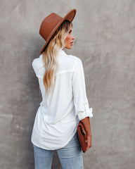 Pomona Button Down Knit Top - Ivory Ins Street