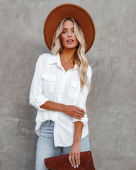 Pomona Button Down Knit Top - Ivory Ins Street