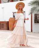 Pompeii Ruffle Tiered Maxi Dress - Cream Ins Street