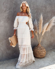 Porsha Off The Shoulder Tiered Cutout Maxi Dress Ins Street