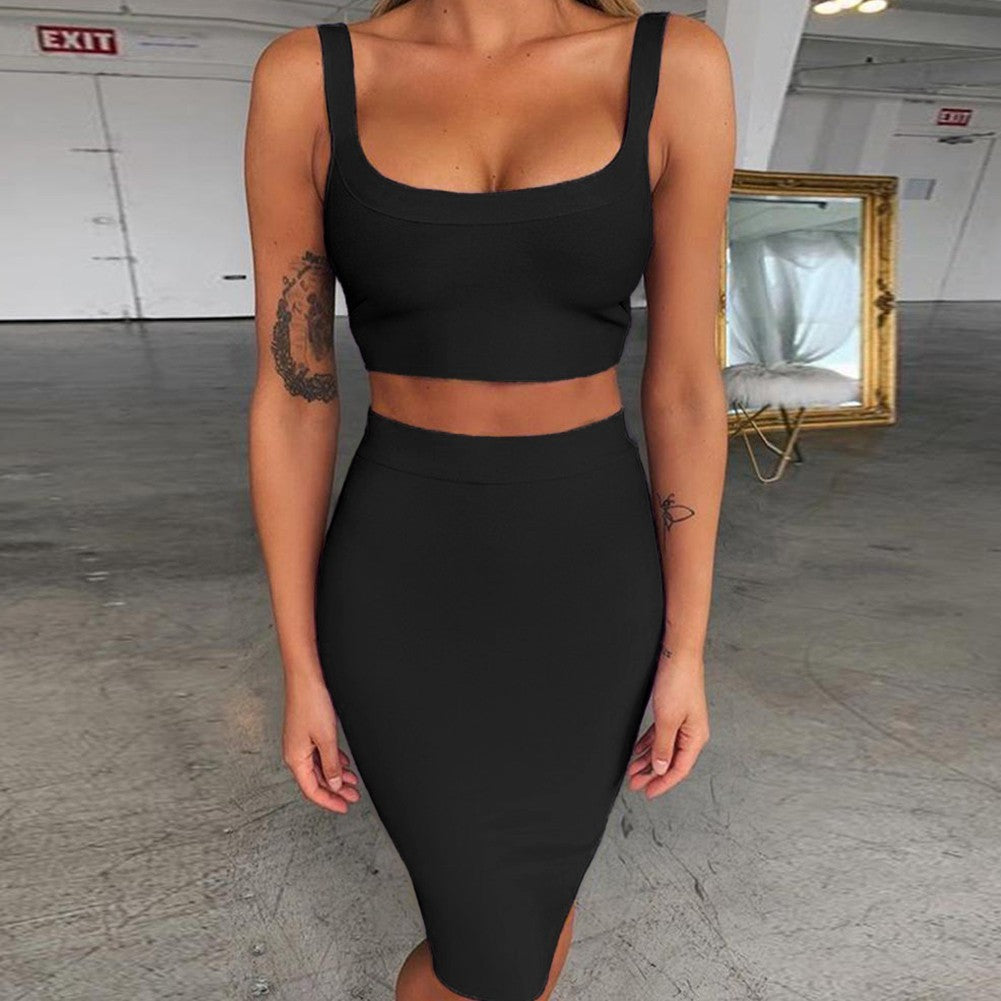 Strappy Sleeveless 2 Piece Over Knee Bandage Set Ins Street