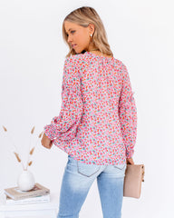 Predictions Floral Smocked Blouse Ins Street