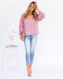 Predictions Floral Smocked Blouse Ins Street