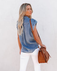 Prescott Chambray Button Down Top Ins Street