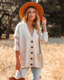 Prescott Pocketed Button Front Knit Cardigan - Oatmeal - FINAL SALE Ins Street