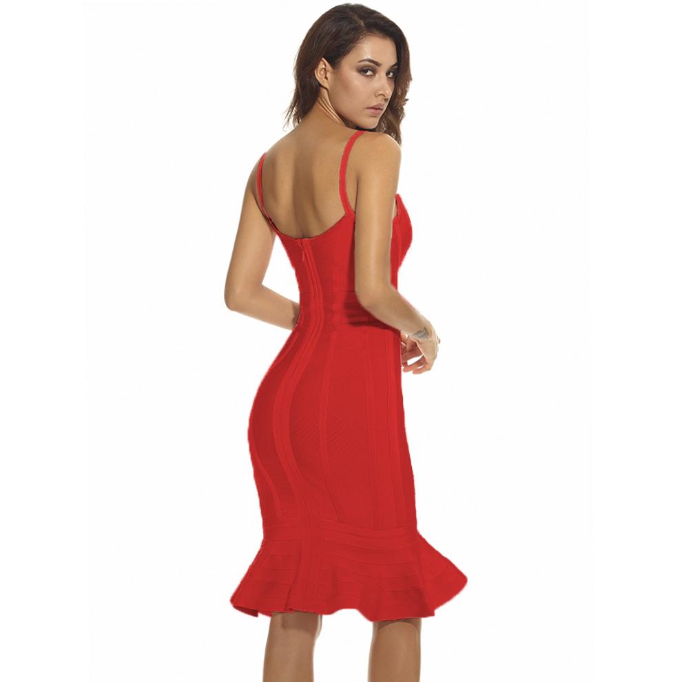 Strappy Cocktail Fishtail Bandage Dress Ins Street