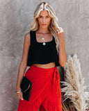 Pure Bliss Square Neck Crop Top - Black Ins Street