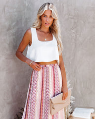 Pure Bliss Square Neck Crop Top - White Ins Street