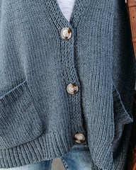 Quaint Pocketed Button Front Cardigan - Asphalt - FINAL SALE Ins Street