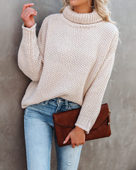 Quay Turtleneck Knit Sweater - Beige - FINAL SALE Ins Street