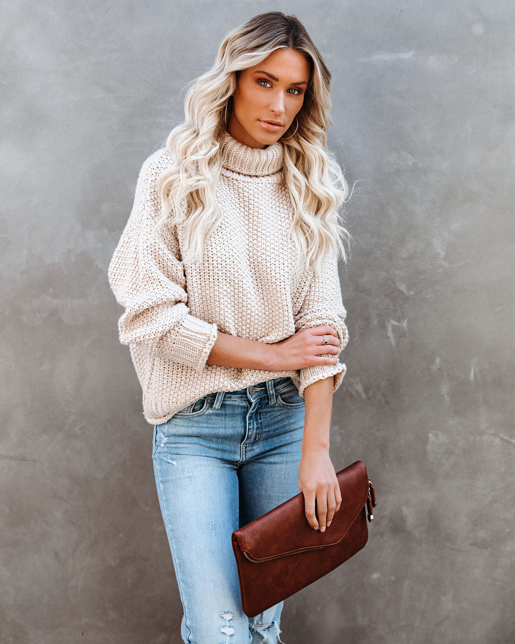 Quay Turtleneck Knit Sweater - Beige - FINAL SALE Ins Street