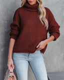 Quay Turtleneck Knit Sweater - Chocolate - FINAL SALE Ins Street