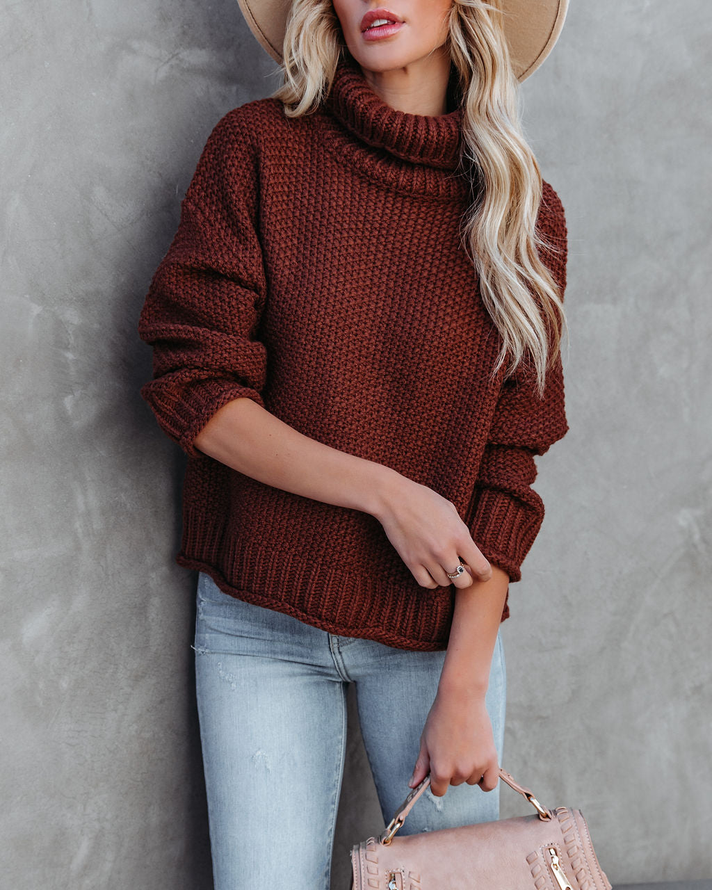 Quay Turtleneck Knit Sweater - Chocolate - FINAL SALE Ins Street