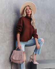 Quay Turtleneck Knit Sweater - Chocolate - FINAL SALE Ins Street