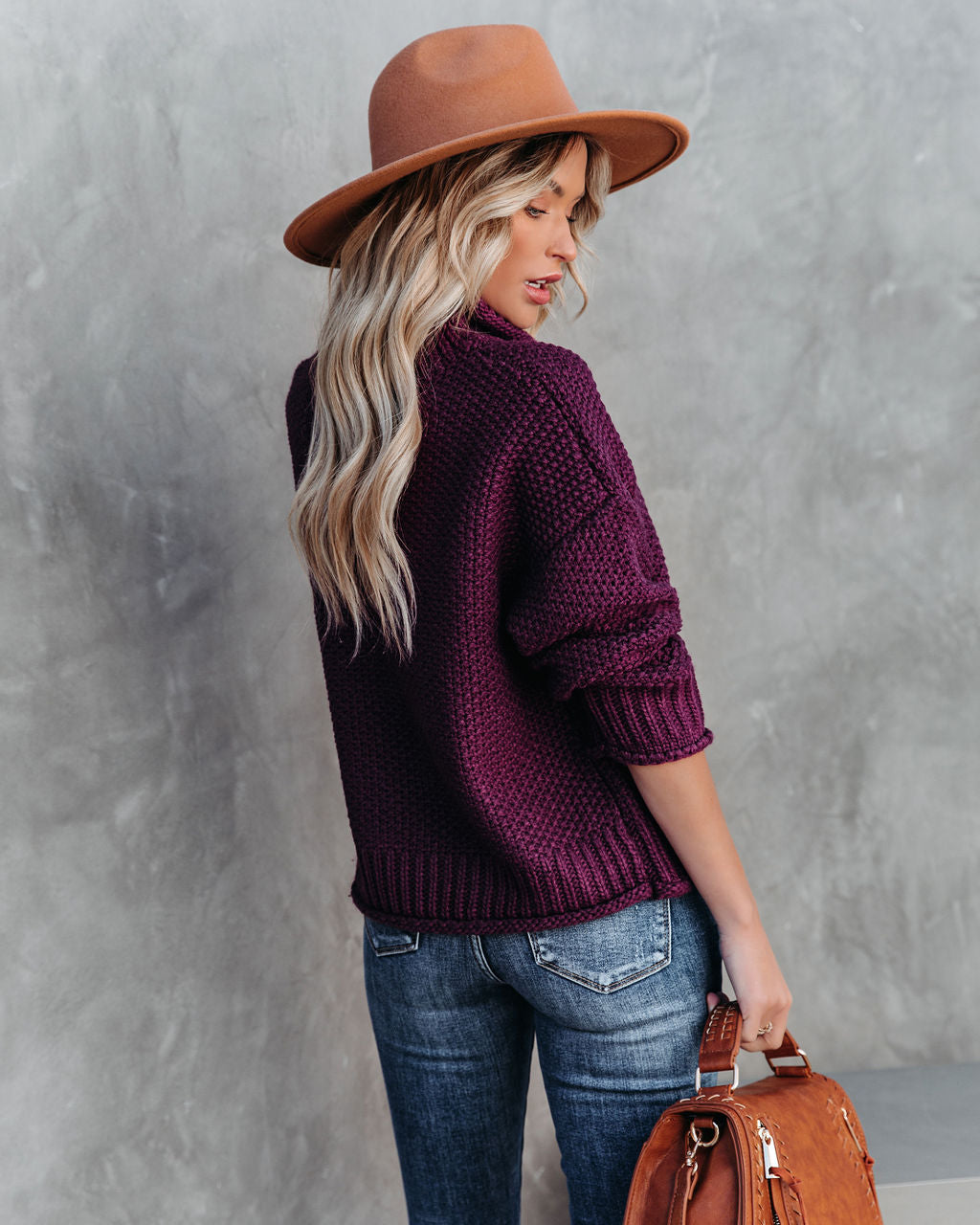 Quay Turtleneck Knit Sweater - Plum - FINAL SALE Ins Street