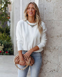 Queen Bee Embellished Knit Sweater - Off White Ins Street
