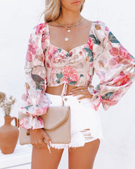 Queenie Floral Smocked Crop Blouse Ins Street