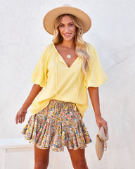 Rafa Cotton Puff Sleeve Top - Yellow Ins Street