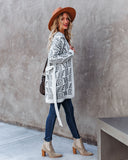 Railway Pocketed Belted Knit Cardigan - Grey - FINAL SALE Ins Street