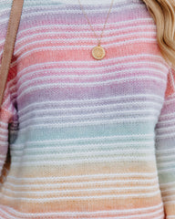 Rain Then Rainbow Striped Knit Sweater Ins Street