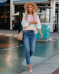 Rain Then Rainbow Striped Knit Sweater Ins Street