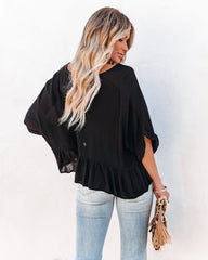 Raisa Relaxed Peplum Top - Black - FINAL SALE Ins Street