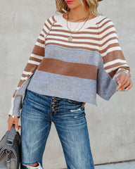 Raphael Striped Crop Knit Sweater Ins Street