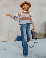 Raphael Striped Crop Knit Sweater Ins Street