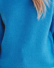 Ready Set Snow Turtleneck Knit Sweater - Blue - FINAL SALE Ins Street