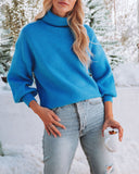 Ready Set Snow Turtleneck Knit Sweater - Blue - FINAL SALE Ins Street